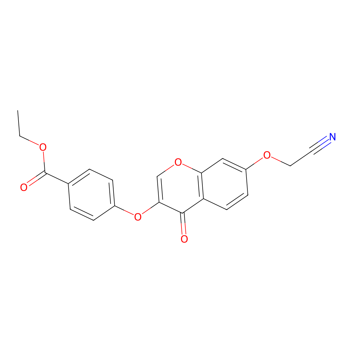 Ethyl 4-[7-(cyanomethoxy)-4-oxochromen-3-yl]oxybenzoate molecular structure, CAS 637751-45-2