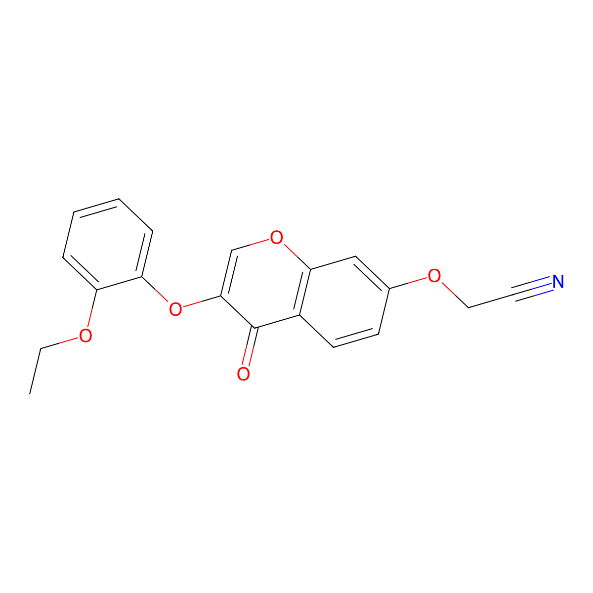 2-[3-(2-Ethoxyphenoxy)-4-oxochromen-7-yl]oxyacetonitrile molecular structure, CAS 637751-48-5