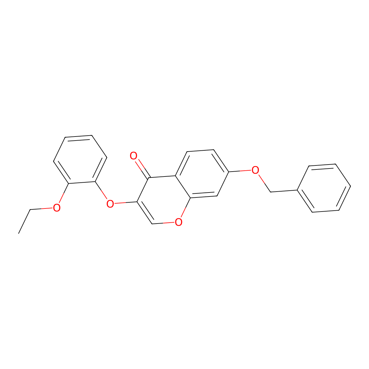 7-(benzyloxy)-3-(2-ethoxyphenoxy)-4H-chromen-4-one molecular structure, CAS 637751-59-8
