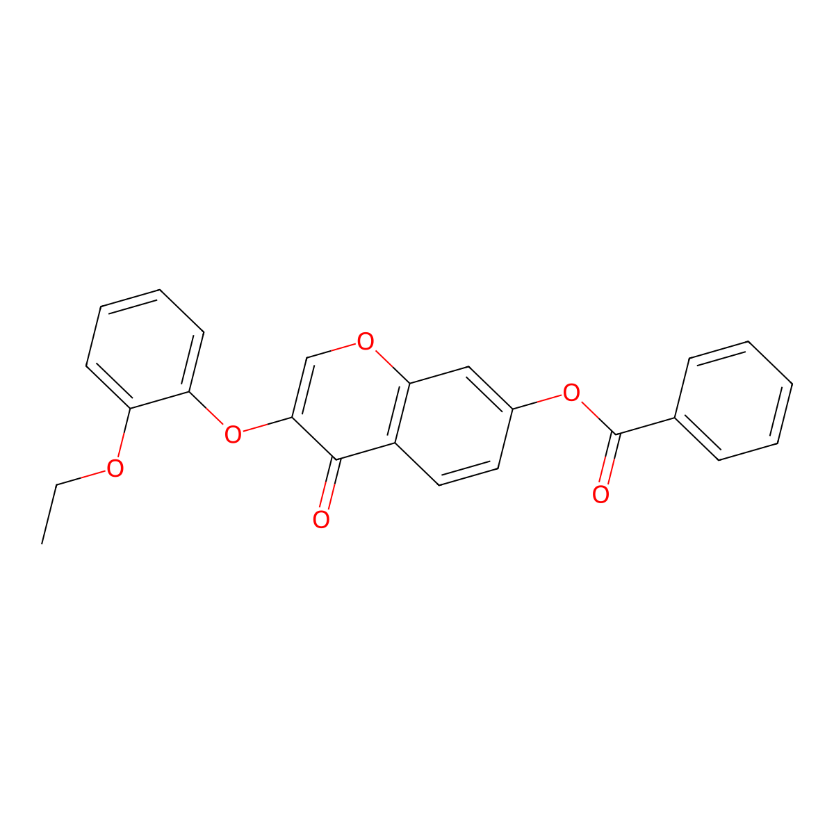 3-(2-ethoxyphenoxy)-4-oxo-4H-chromen-7-yl benzoate molecular structure, CAS 637751-61-2