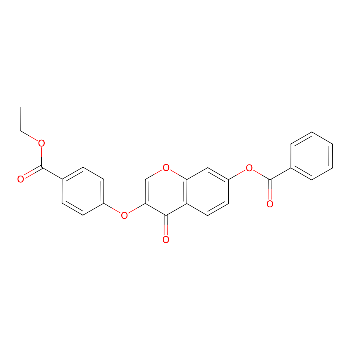 Ethyl 4-(7-benzoyloxy-4-oxochromen-3-yl)oxybenzoate molecular structure, CAS 637751-64-5