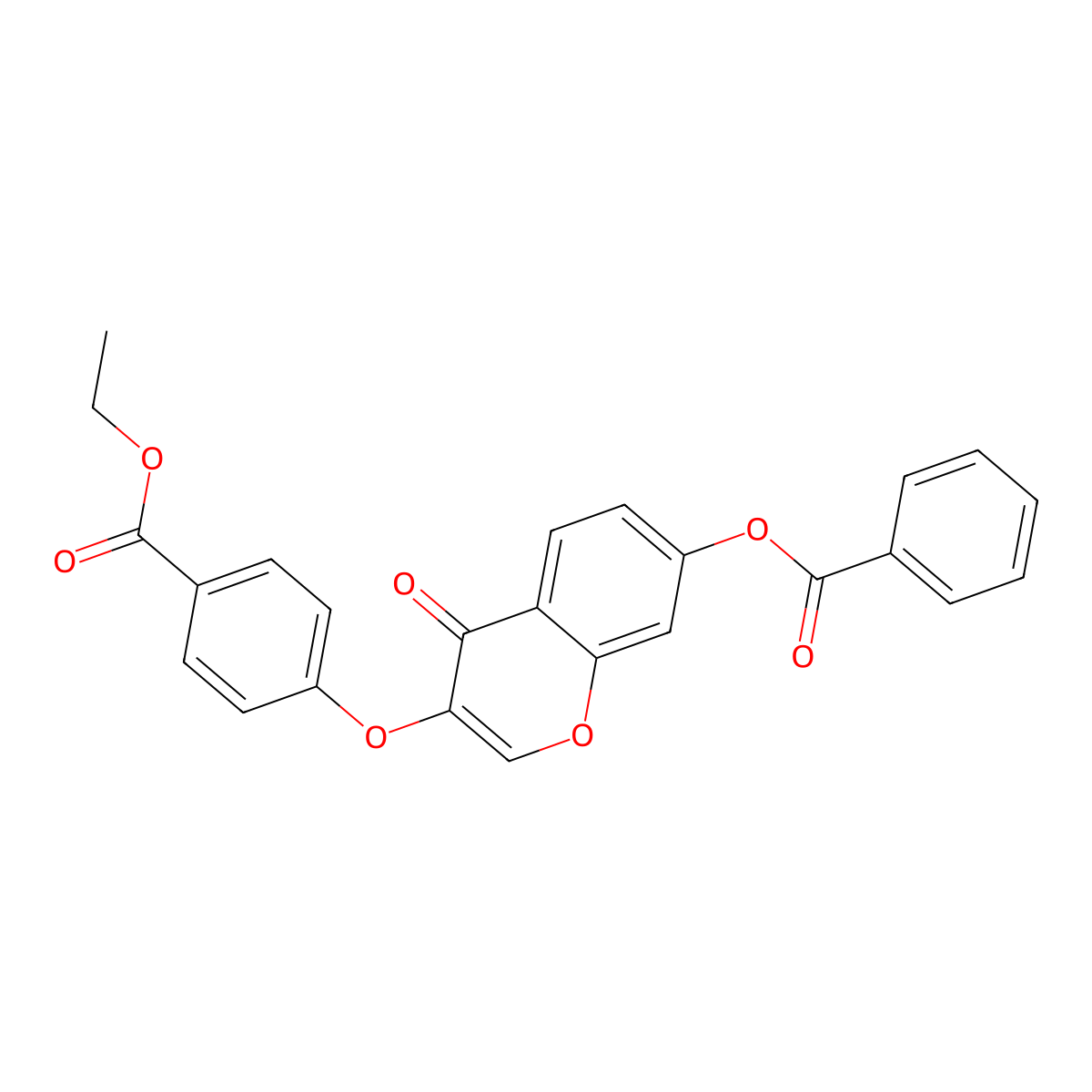 Ethyl 4-(7-benzoyloxy-4-oxochromen-3-yl)oxybenzoate molecular structure, CAS 637751-64-5