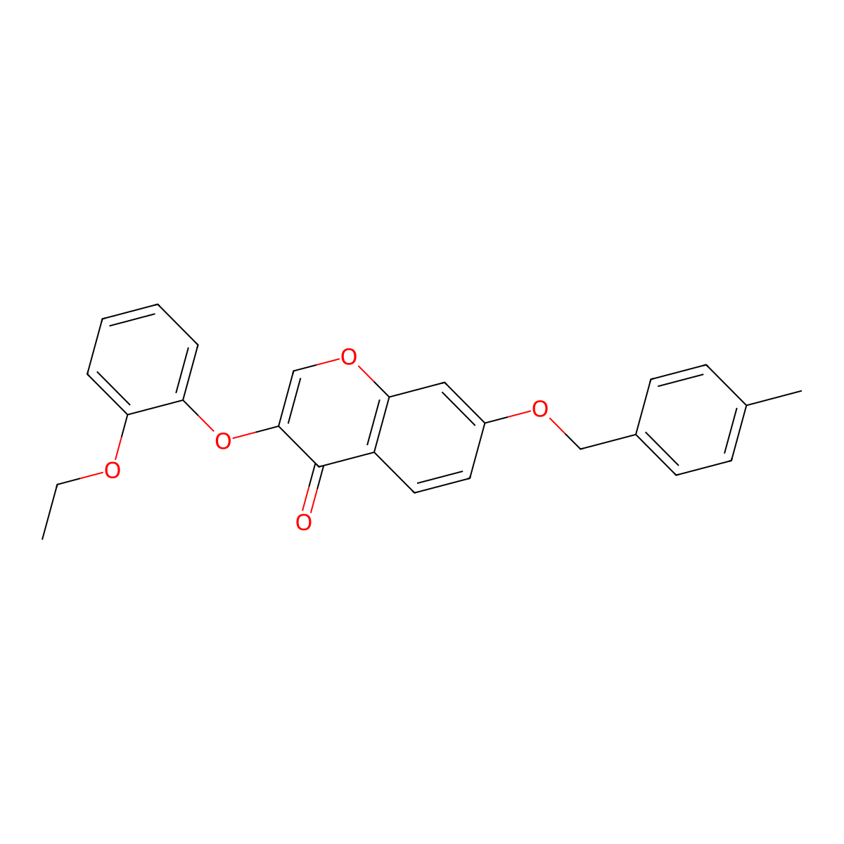 3-(2-Ethoxyphenoxy)-7-[(4-methylphenyl)methoxy]chromen-4-one molecular structure, CAS 637751-65-6