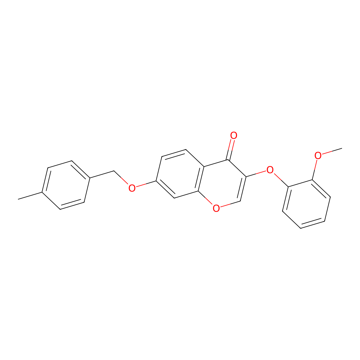 3-(2-Methoxyphenoxy)-7-[(4-methylphenyl)methoxy]chromen-4-one molecular structure, CAS 637751-66-7