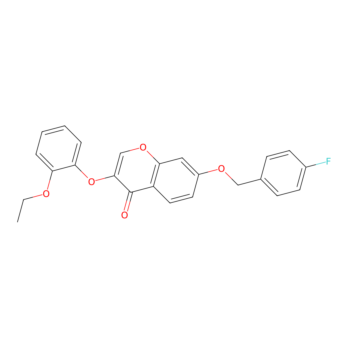 3-(2-Ethoxyphenoxy)-7-[(4-fluorophenyl)methoxy]chromen-4-one molecular structure, CAS 637751-68-9
