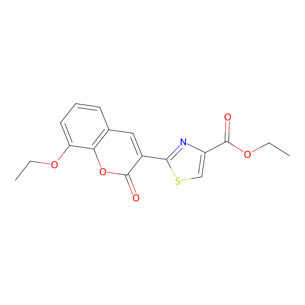 Ethyl 2-(8-ethoxy-2-oxochromen-3-yl)-1,3-thiazole-4-carboxylate molecular structure, CAS 637751-71-4