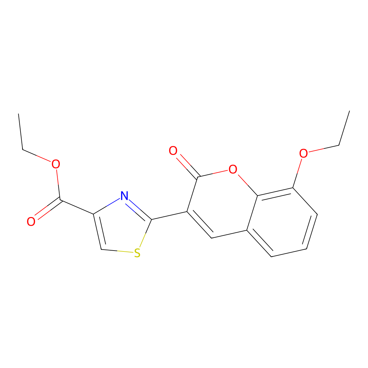 Ethyl 2-(8-ethoxy-2-oxochromen-3-yl)-1,3-thiazole-4-carboxylate molecular structure, CAS 637751-71-4