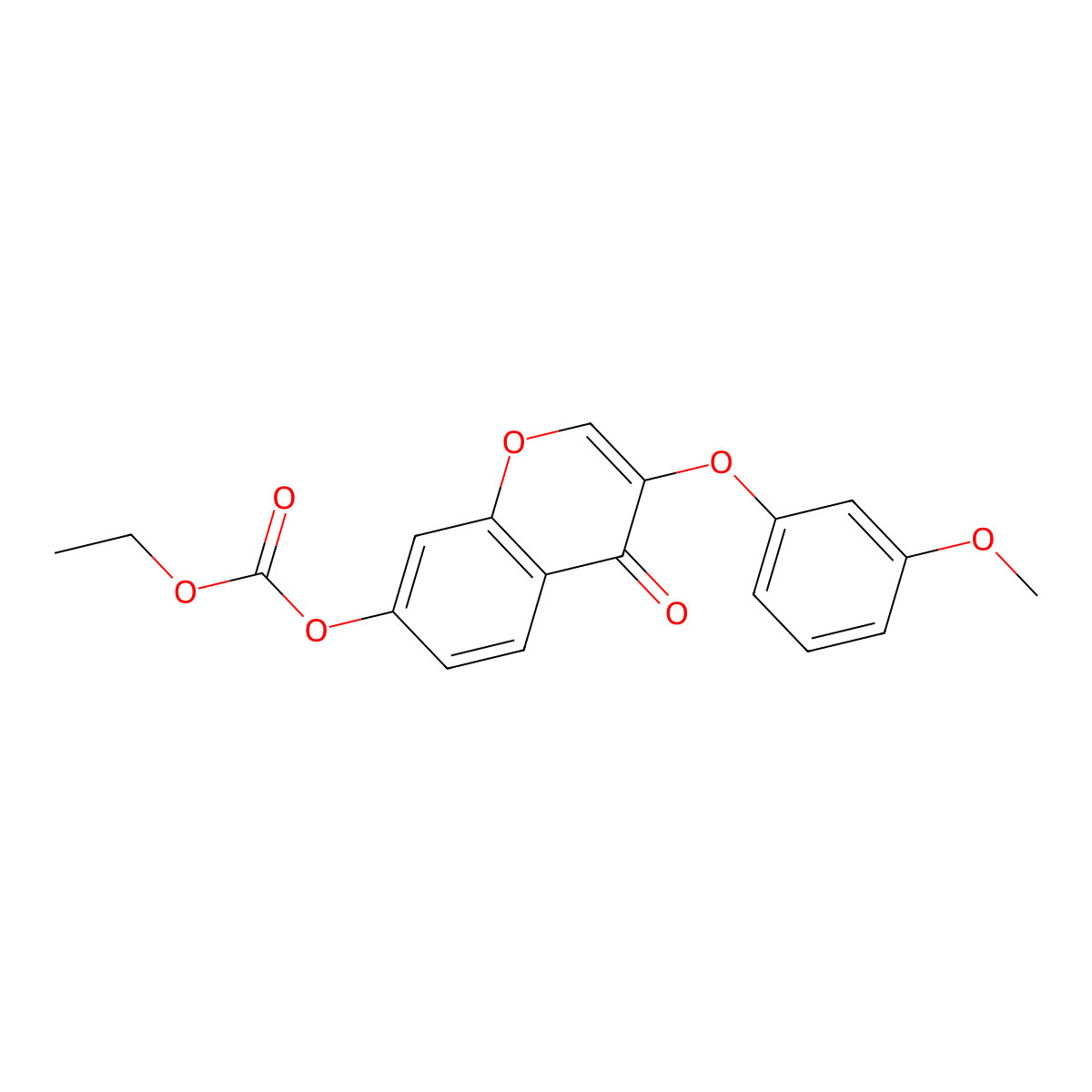3-(3-Methoxyphenoxy)-4-oxochromen-7-yl ethoxyformate molecular structure, CAS 637751-74-7