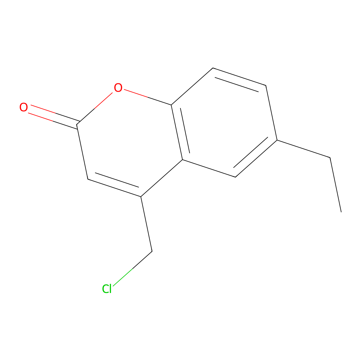 4-(chloromethyl)-6-ethyl-2H-chromen-2-one molecular structure, CAS 637751-75-8