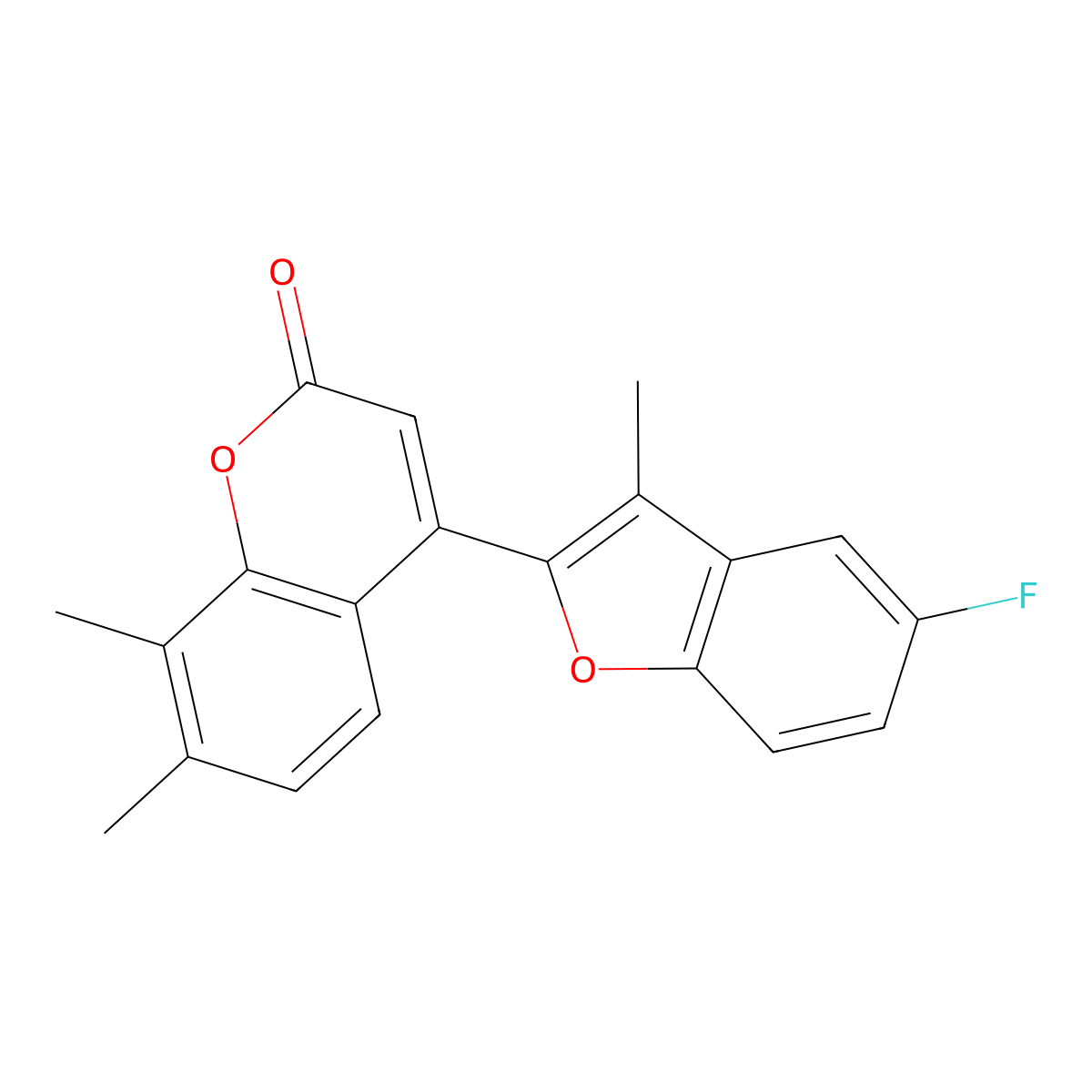 4-(5-fluoro-3-methylbenzofuran-2-yl)-7,8-dimethyl-2H-chromen-2-one molecular structure, CAS 637752-03-5
