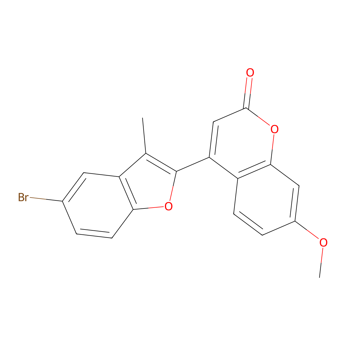 4-(5-bromo-3-methyl-1-benzofuran-2-yl)-7-methoxy-2H-chromen-2-one molecular structure, CAS 637752-29-5