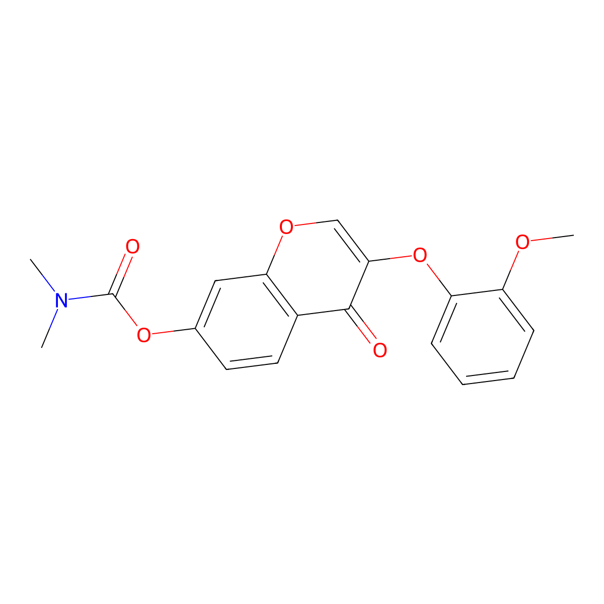 3-(2-methoxyphenoxy)-4-oxo-4H-chromen-7-yl dimethylcarbamate molecular structure, CAS 637752-64-8