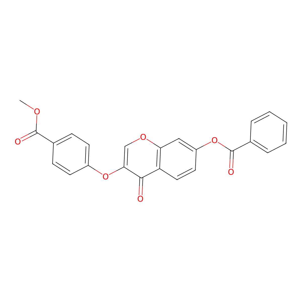 methyl 4-((7-(benzoyloxy)-4-oxo-4H-chromen-3-yl)oxy)benzoate molecular structure, CAS 637752-66-0