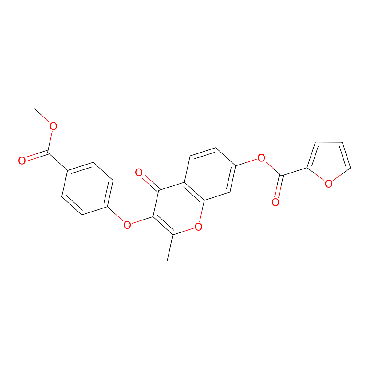 3-(4-(methoxycarbonyl)phenoxy)-2-methyl-4-oxo-4H-chromen-7-yl furan-2-carboxylate molecular structure, CAS 637752-72-8