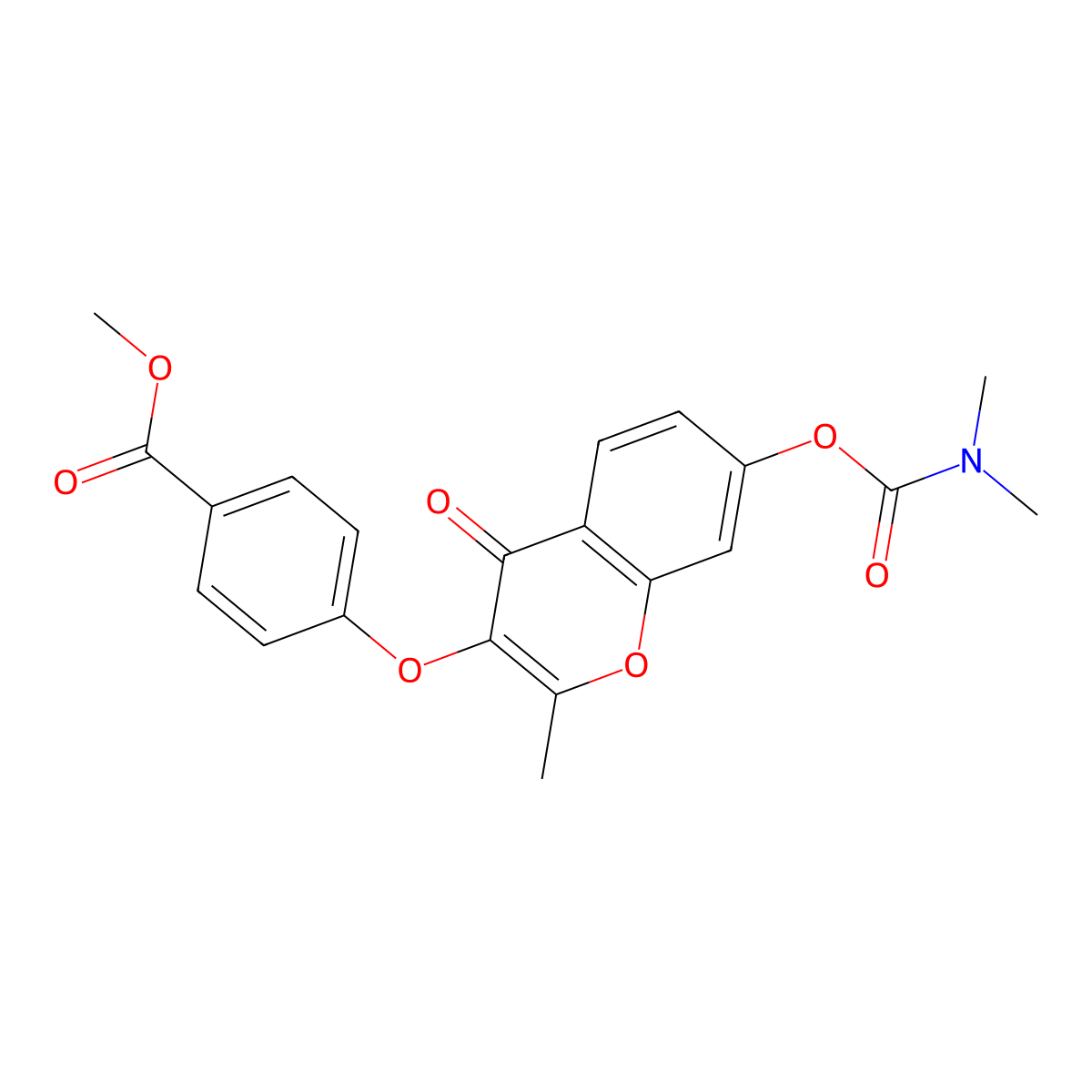 methyl 4-({7-[(dimethylcarbamoyl)oxy]-2-methyl-4-oxo-4H-chromen-3-yl}oxy)benzoate molecular structure, CAS 637752-74-0