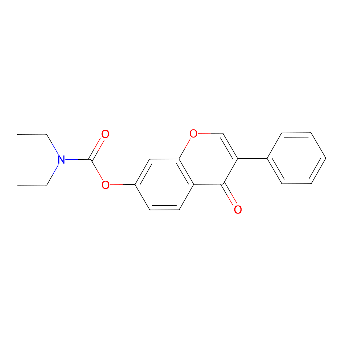 4-oxo-3-phenyl-4H-chromen-7-yl diethylcarbamate molecular structure, CAS 637752-76-2