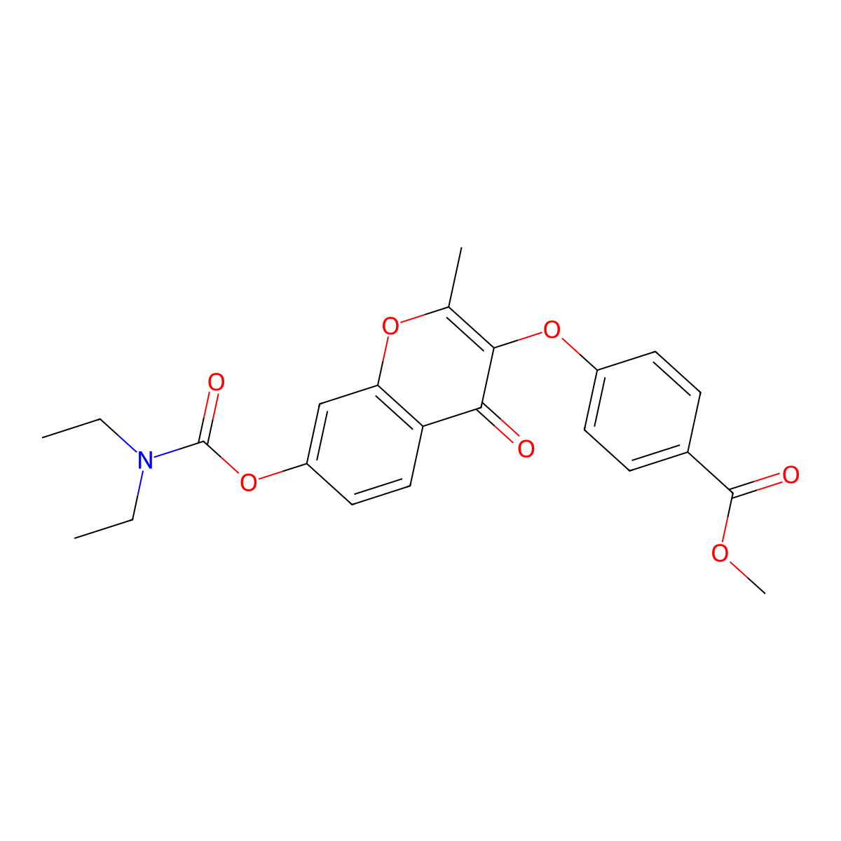 methyl 4-({7-[(diethylcarbamoyl)oxy]-2-methyl-4-oxo-4H-chromen-3-yl}oxy)benzoate molecular structure, CAS 637752-77-3