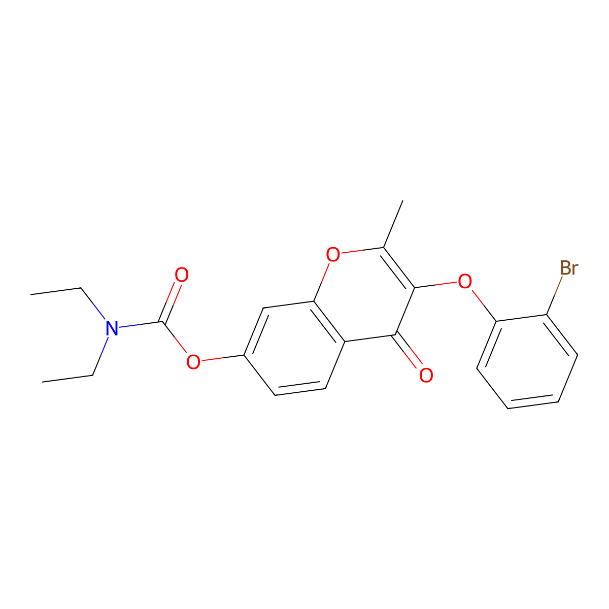 3-(2-bromophenoxy)-2-methyl-4-oxo-4H-chromen-7-yl diethylcarbamate molecular structure, CAS 637752-83-1