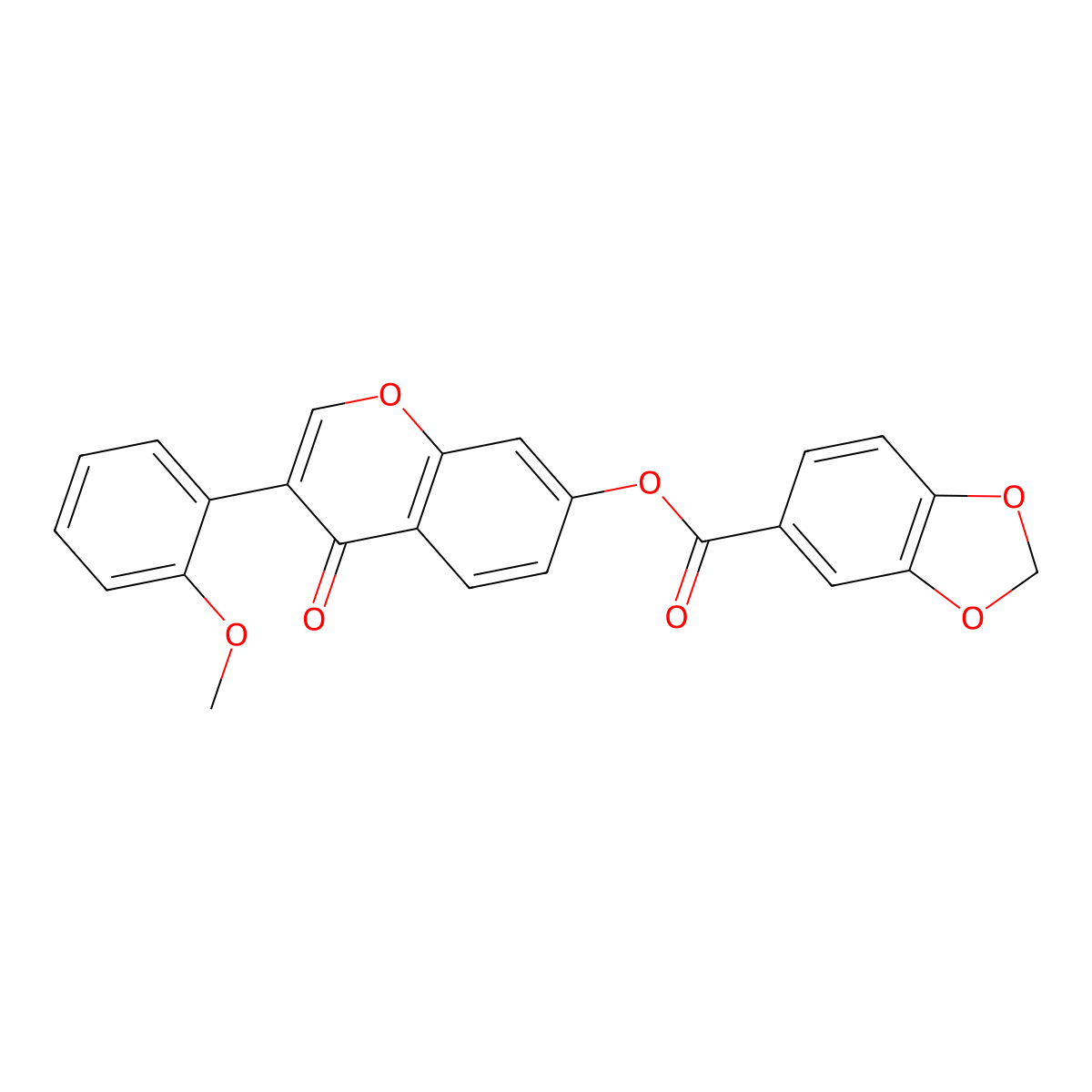 3-(2-methoxyphenyl)-4-oxo-4H-chromen-7-yl benzo[d][1,3]dioxole-5-carboxylate molecular structure, CAS 637752-99-9