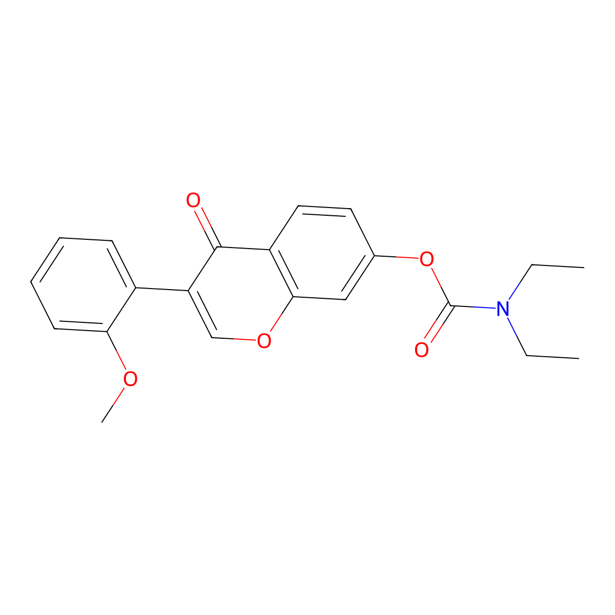 3-(2-methoxyphenyl)-4-oxo-4H-chromen-7-yl diethylcarbamate molecular structure, CAS 637753-03-8