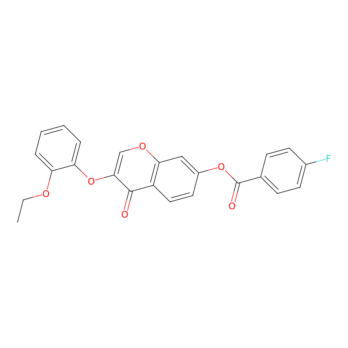 3-(2-ethoxyphenoxy)-4-oxo-4H-chromen-7-yl 4-fluorobenzoate molecular structure, CAS 637753-06-1