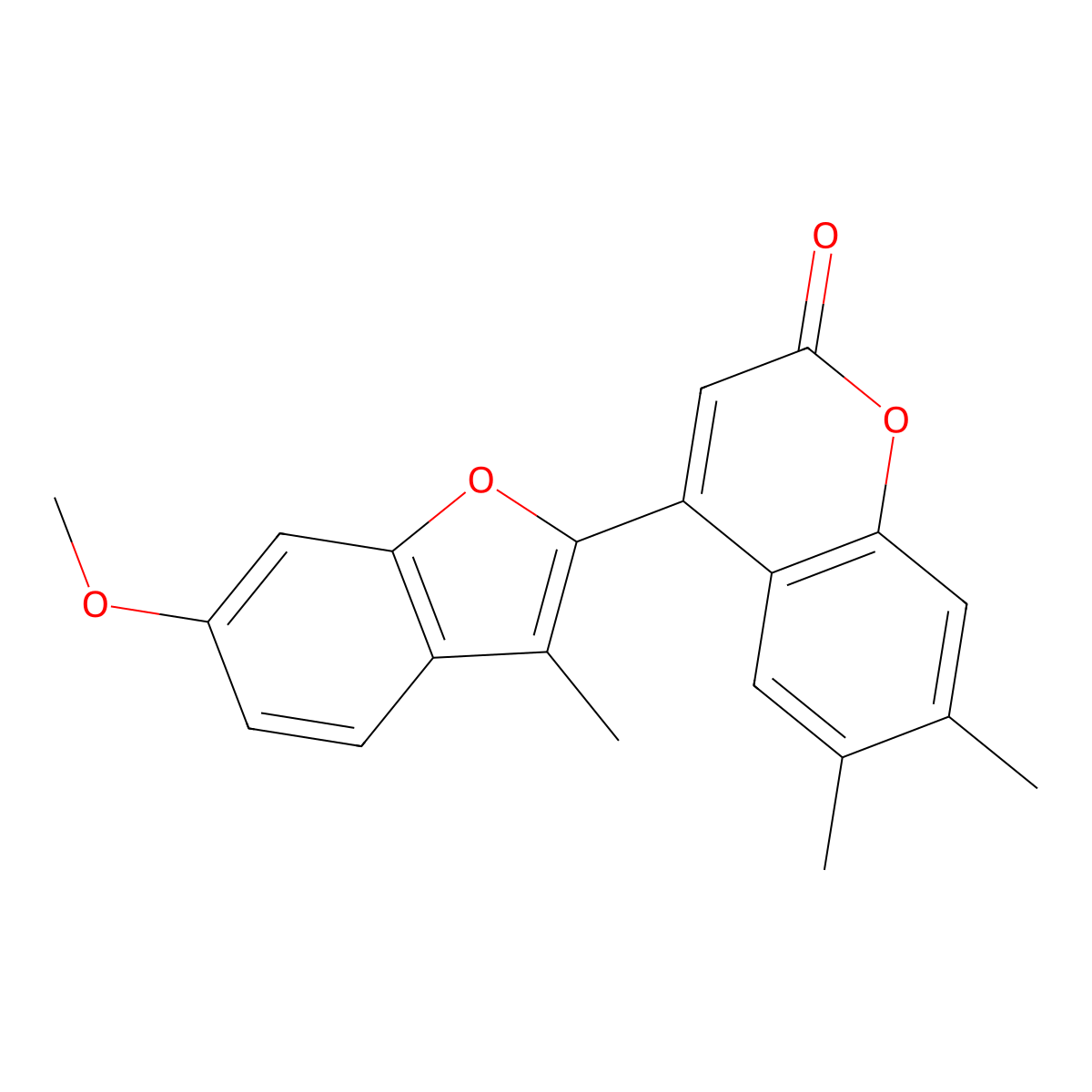 4-(6-Methoxy-3-methyl-1-benzofuran-2-yl)-6,7-dimethylchromen-2-one molecular structure, CAS 637753-39-0