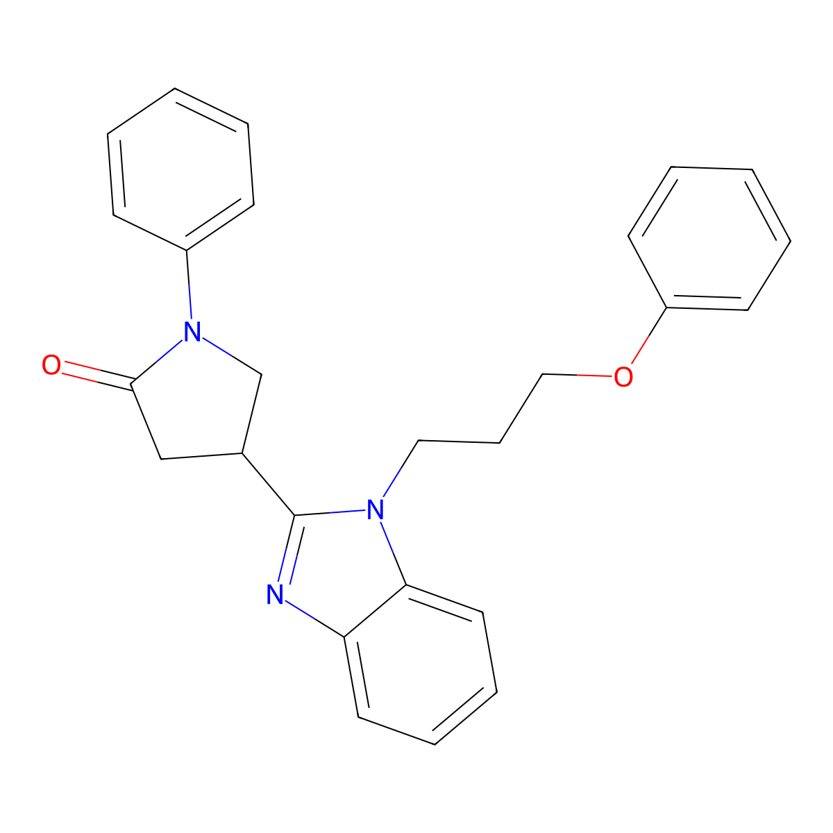 4-[1-(3-phenoxypropyl)-1H-1,3-benzodiazol-2-yl]-1-phenylpyrrolidin-2-one molecular structure, CAS 637754-89-3