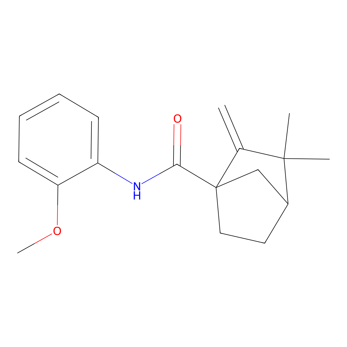 N-(2-methoxyphenyl)-3,3-dimethyl-2-methylidenebicyclo[2.2.1]heptane-1-carboxamide molecular structure, CAS 637755-35-2