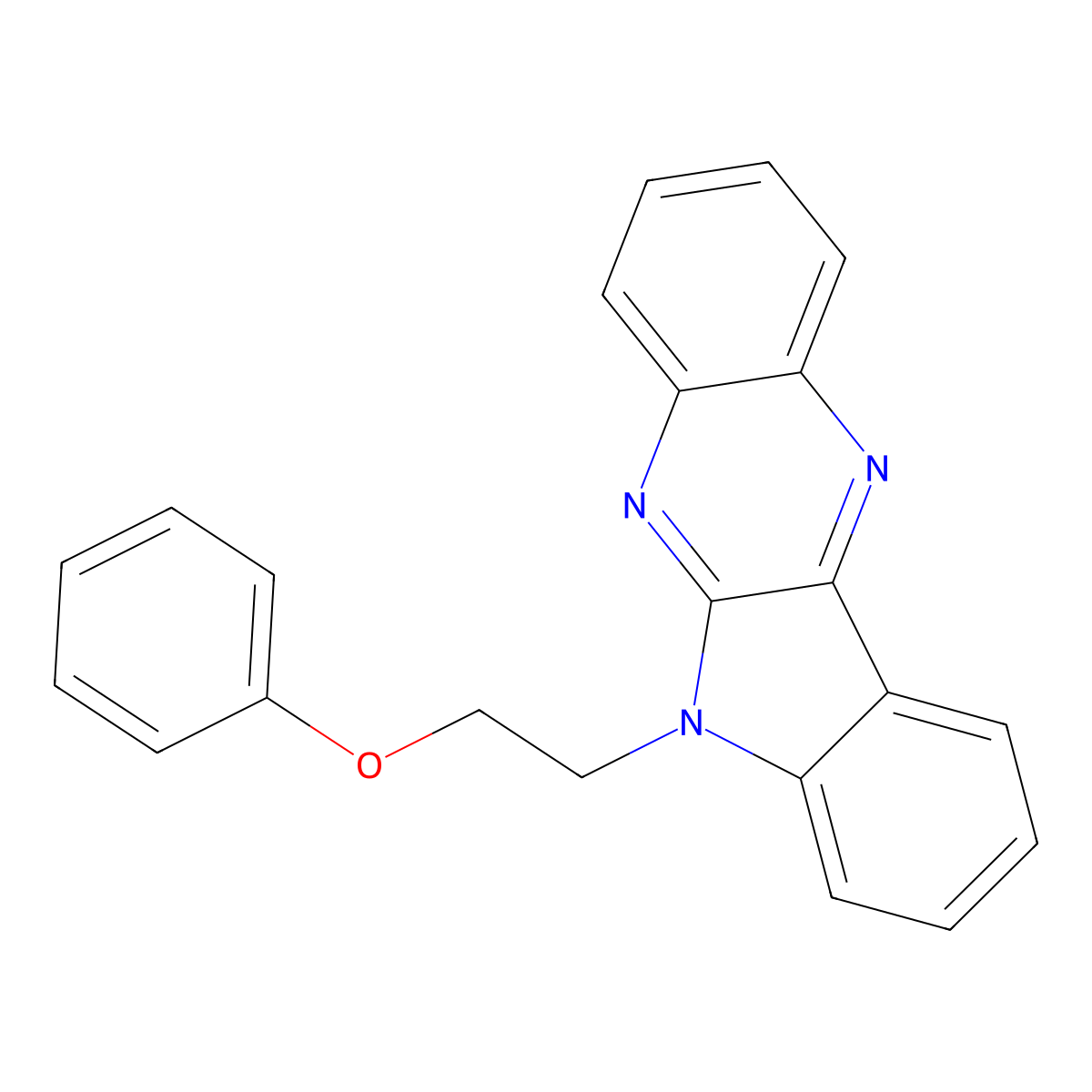 6-(2-phenoxyethyl)-6H-indolo[2,3-b]quinoxaline molecular structure, CAS 637756-16-2