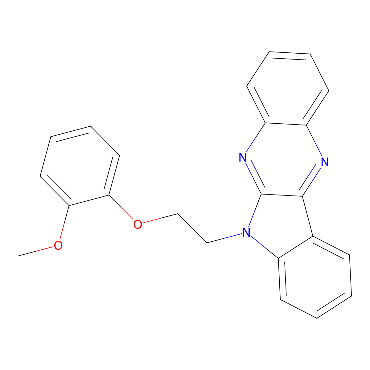 6-[2-(2-methoxyphenoxy)ethyl]-6H-indolo[2,3-b]quinoxaline molecular structure, CAS 637756-17-3