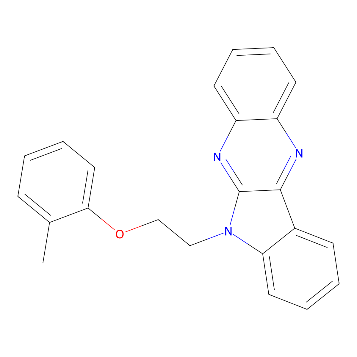 6-[2-(2-methylphenoxy)ethyl]-6H-indolo[2,3-b]quinoxaline molecular structure, CAS 637756-18-4