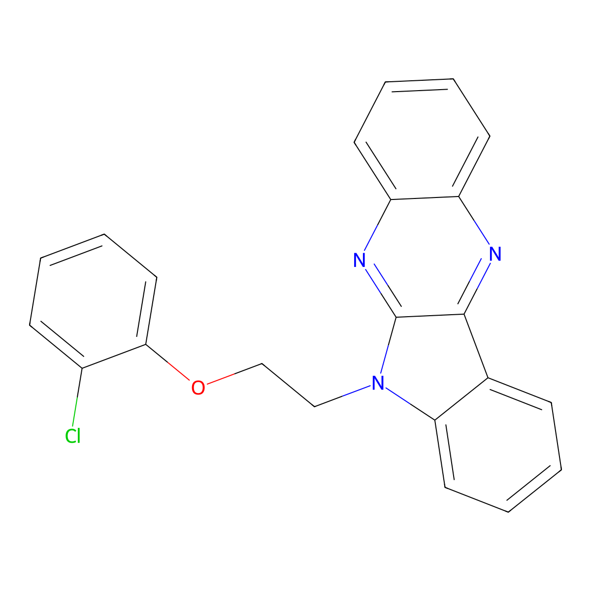 6-[2-(2-chlorophenoxy)ethyl]-6H-indolo[2,3-b]quinoxaline molecular structure, CAS 637756-19-5