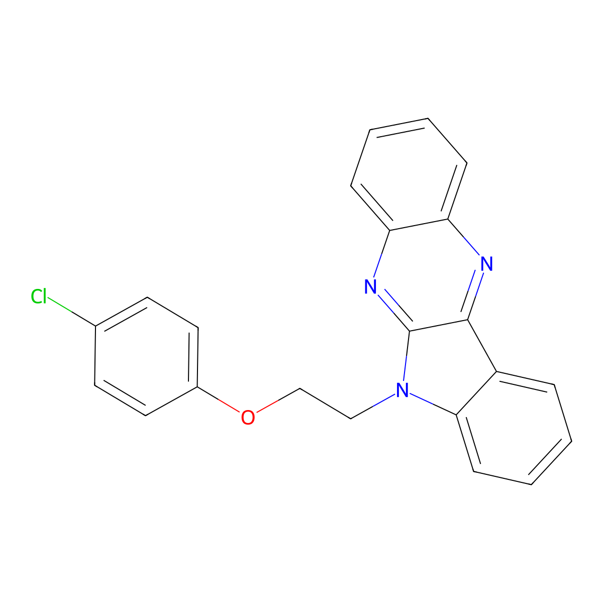 6-[2-(4-chlorophenoxy)ethyl]-6H-indolo[2,3-b]quinoxaline molecular structure, CAS 637756-23-1