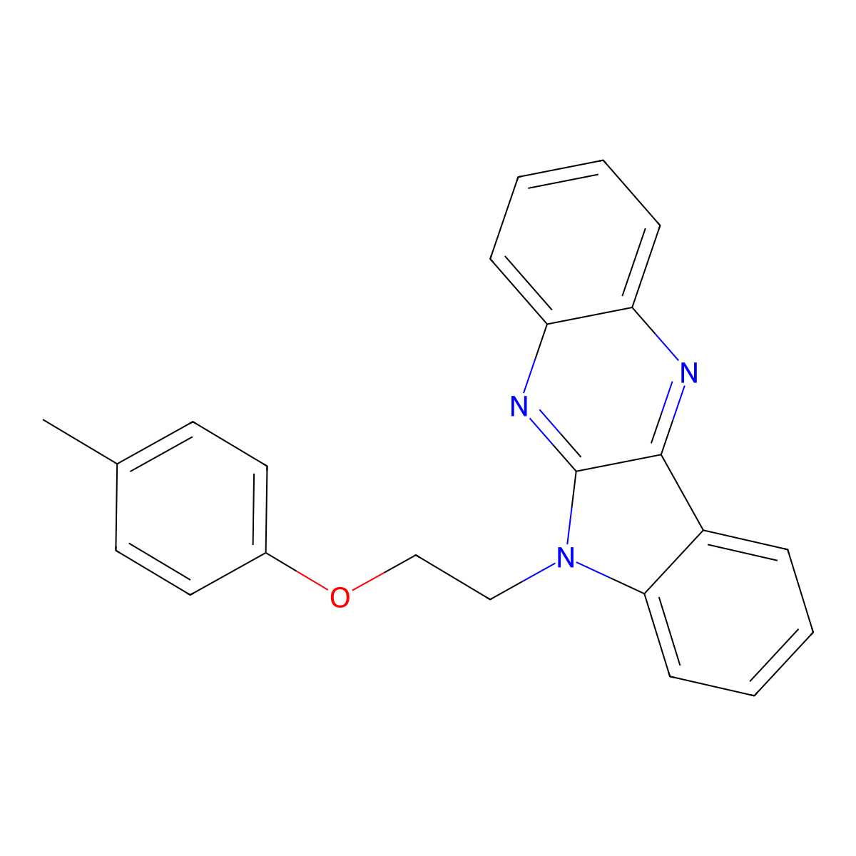 6-[2-(4-methylphenoxy)ethyl]-6H-indolo[2,3-b]quinoxaline molecular structure, CAS 637756-28-6