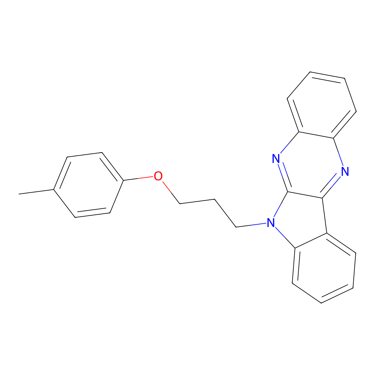 6-[3-(4-methylphenoxy)propyl]-6H-indolo[2,3-b]quinoxaline molecular structure, CAS 637756-30-0
