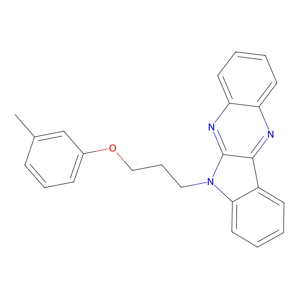 6-[3-(3-methylphenoxy)propyl]-6H-indolo[2,3-b]quinoxaline molecular structure, CAS 637756-32-2