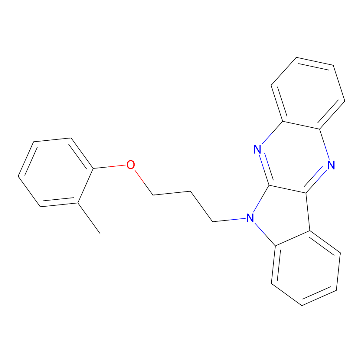 6-[3-(2-methylphenoxy)propyl]-6H-indolo[2,3-b]quinoxaline molecular structure, CAS 637756-34-4