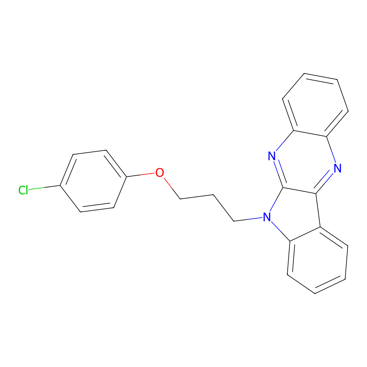 6-[3-(4-chlorophenoxy)propyl]-6H-indolo[2,3-b]quinoxaline molecular structure, CAS 637756-36-6