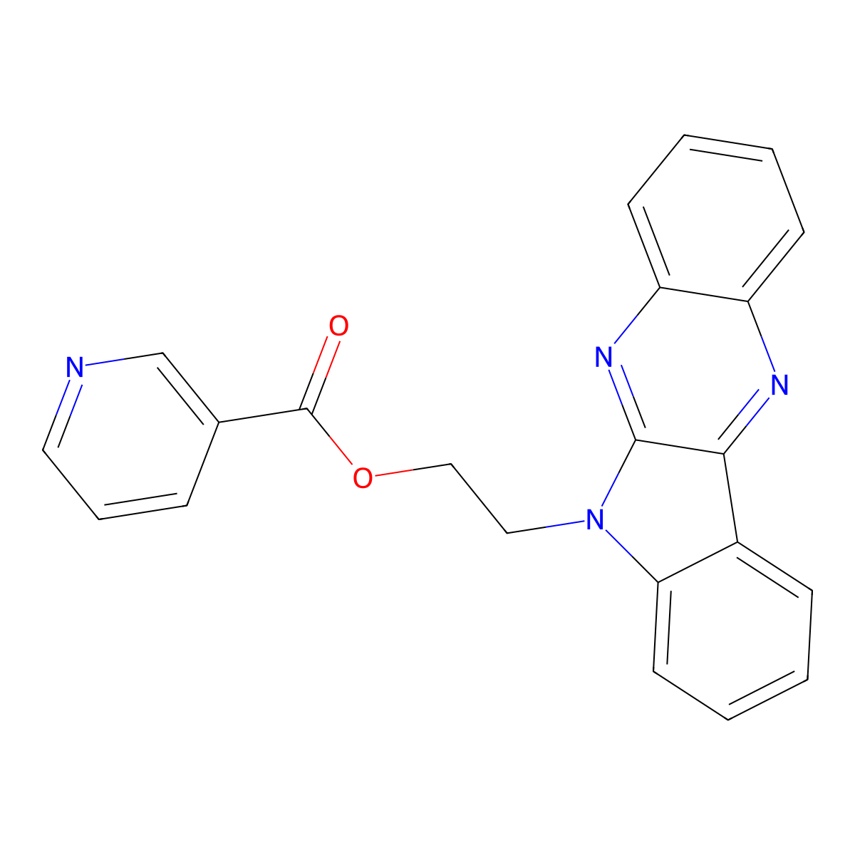 2-(6H-indolo[2,3-b]quinoxalin-6-yl)ethyl nicotinate molecular structure, CAS 637756-39-9