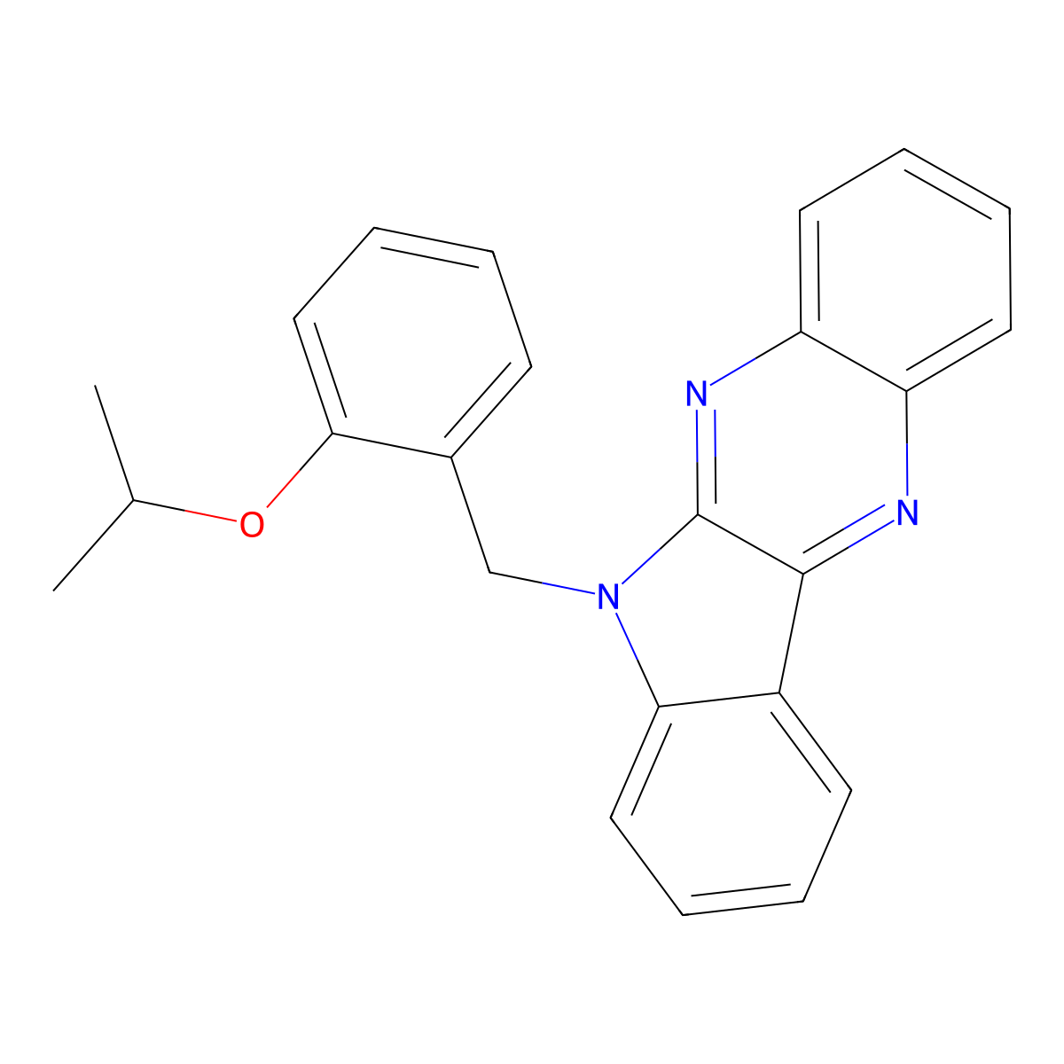 6-(2-isopropoxybenzyl)-6H-indolo[2,3-b]quinoxaline molecular structure, CAS 637756-40-2