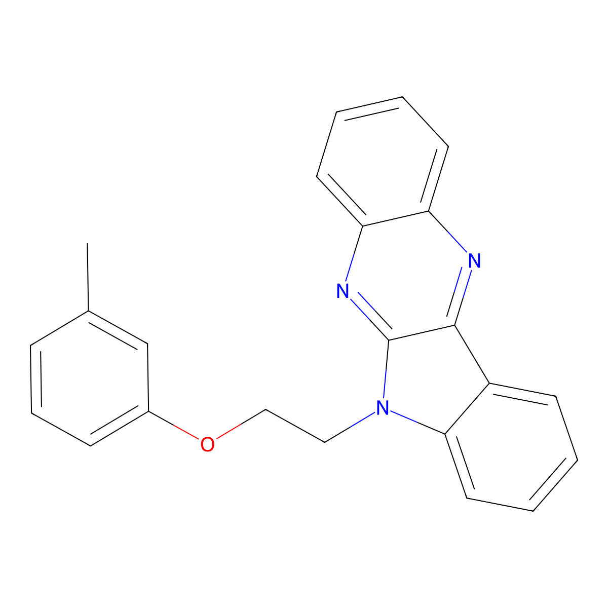 6-[2-(3-methylphenoxy)ethyl]-6H-indolo[2,3-b]quinoxaline molecular structure, CAS 637756-46-8