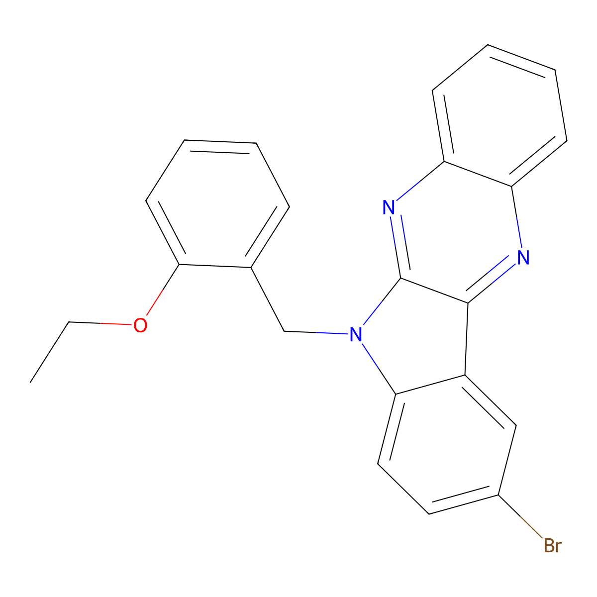 9-bromo-6-(2-ethoxybenzyl)-6H-indolo[2,3-b]quinoxaline molecular structure, CAS 637756-51-5