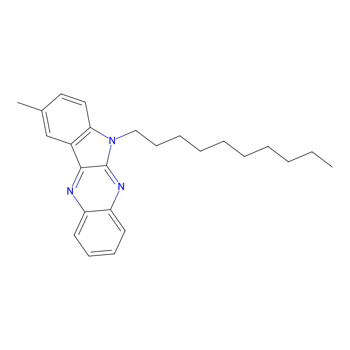 6-decyl-9-methyl-6H-indolo[2,3-b]quinoxaline molecular structure, CAS 637756-58-2