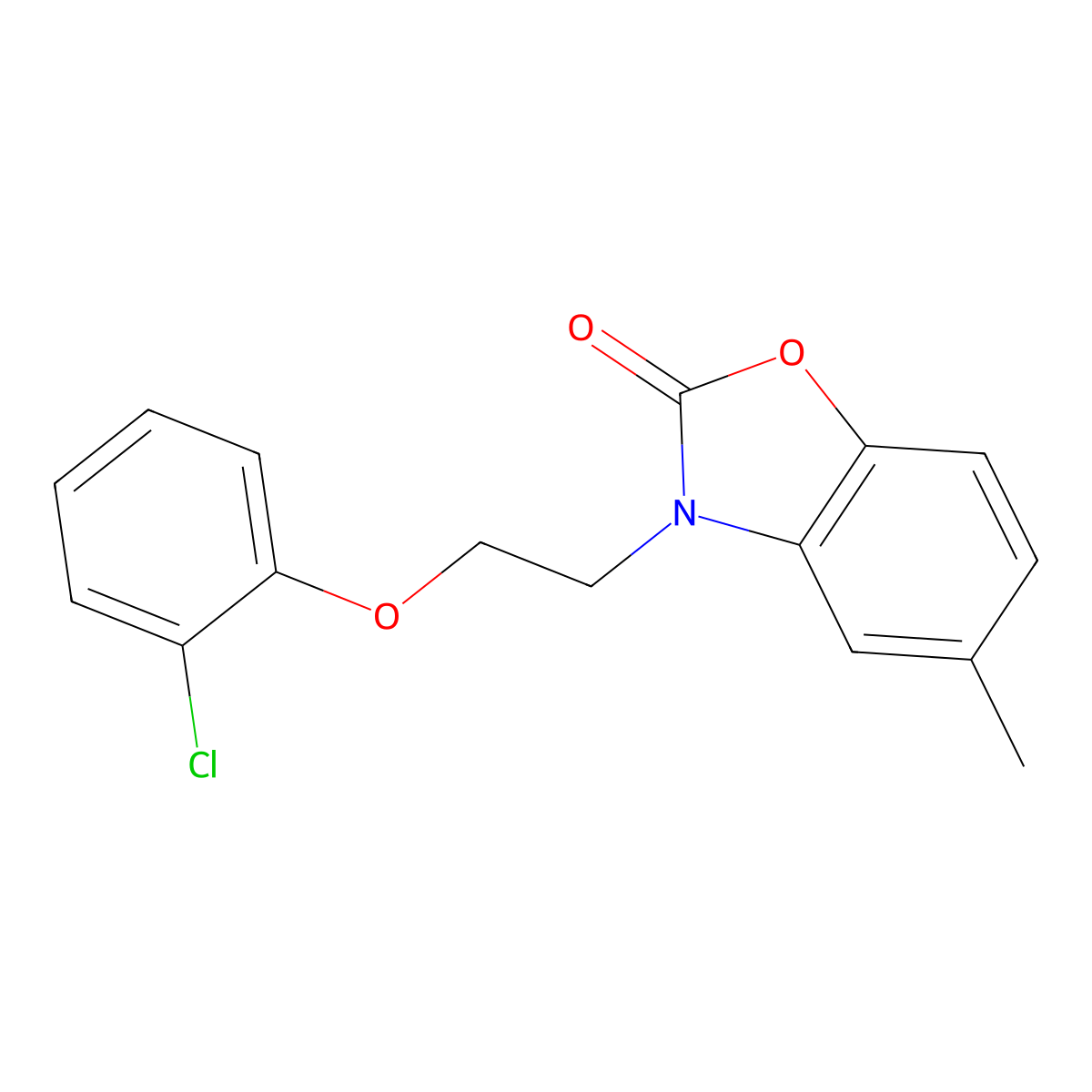 3-[2-(2-Chlorophenoxy)ethyl]-5-methyl-1,3-benzoxazol-2-one molecular structure, CAS 637756-63-9