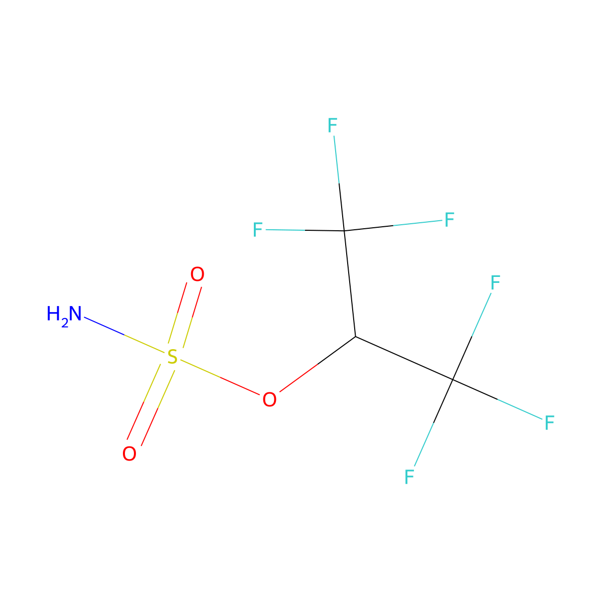 1,1,1,3,3,3-Hexafluoropropan-2-yl sulfamate molecular structure, CAS 637772-38-4