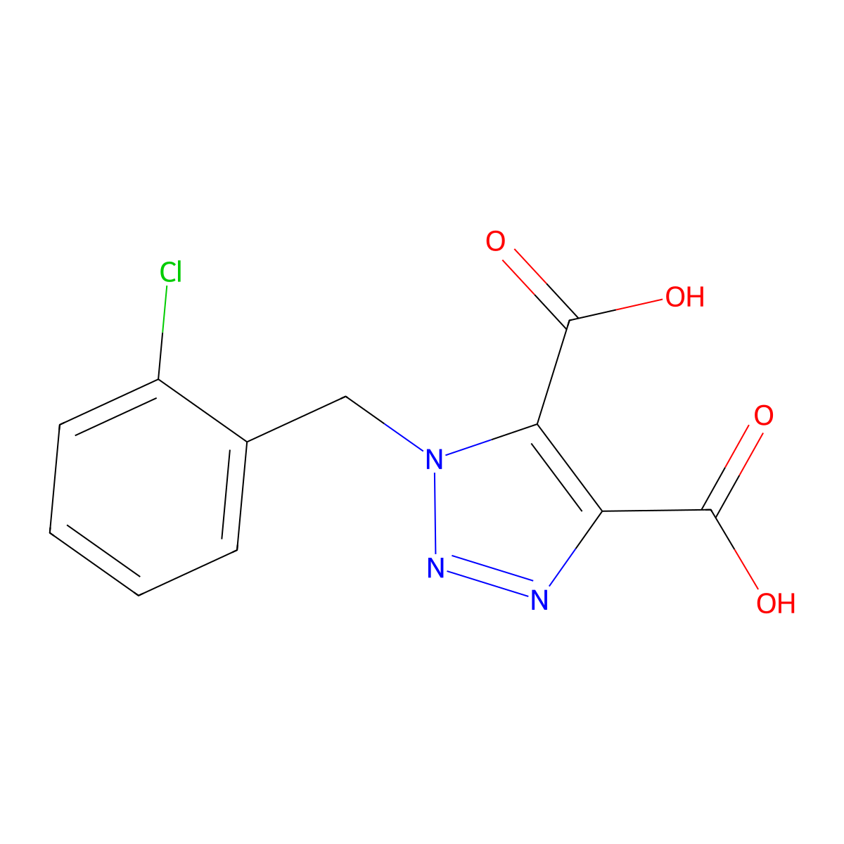 1H-1,2,3-Triazole-4,5-dicarboxylic acid, 1-[(2-chlorophenyl)methyl]- molecular structure, CAS 63778-16-5