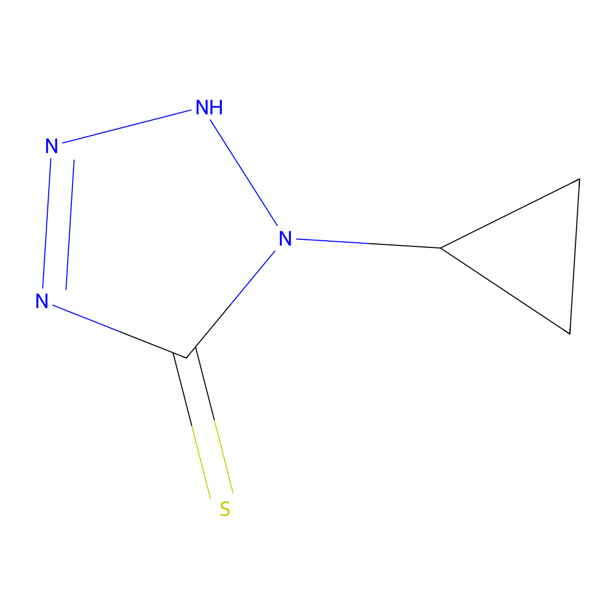1-cyclopropyl-1H-1,2,3,4-tetrazole-5-thiol molecular structure, CAS 637781-10-3