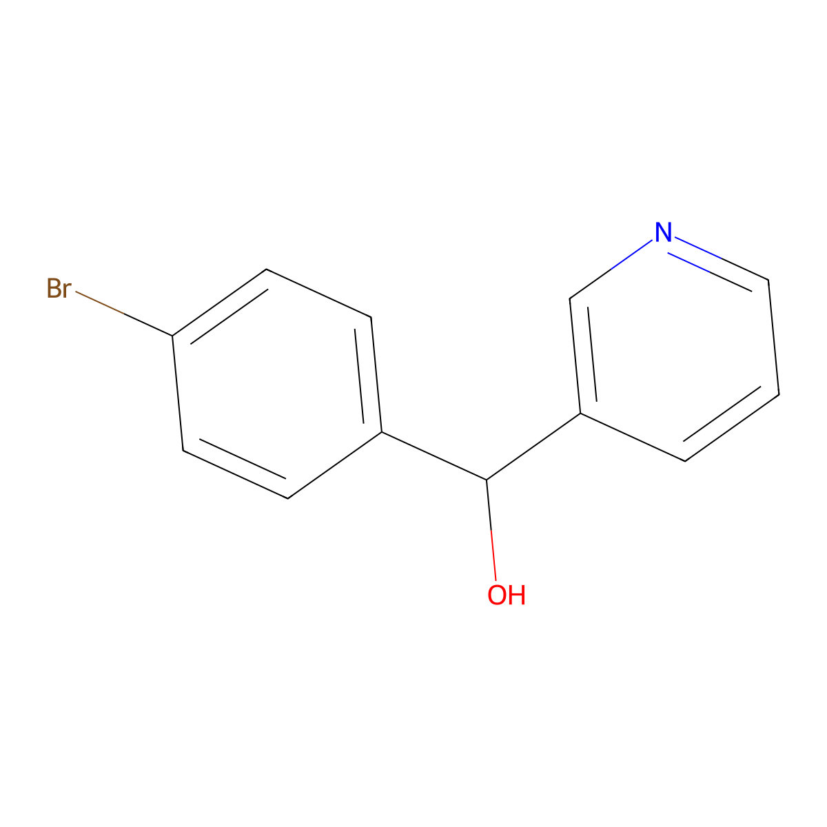 (4-Bromophenyl)(pyridin-3-yl)methanol molecular structure, CAS 63779-12-4