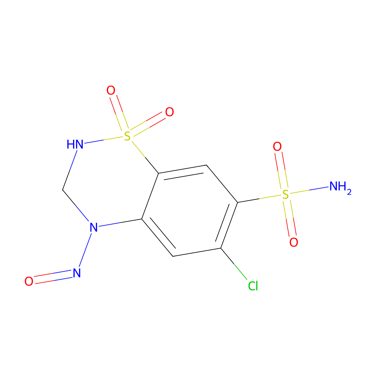 4-Nitrosohydrochlorothiazide molecular structure, CAS 63779-86-2