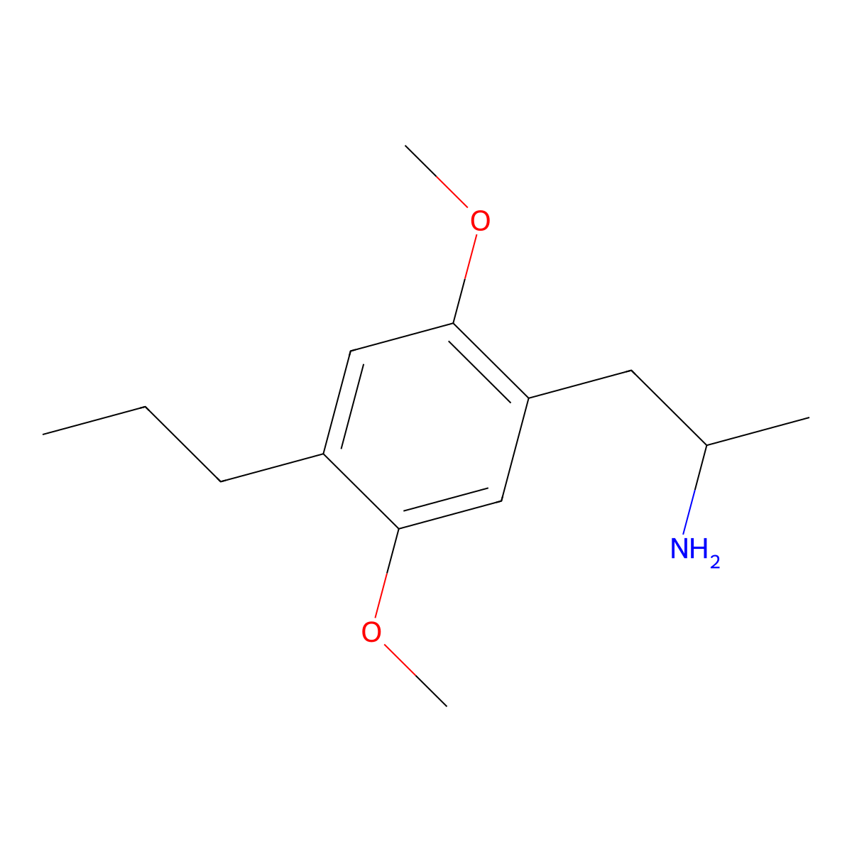 2,5-Dimethoxy-4-propylamphetamine molecular structure, CAS 63779-88-4